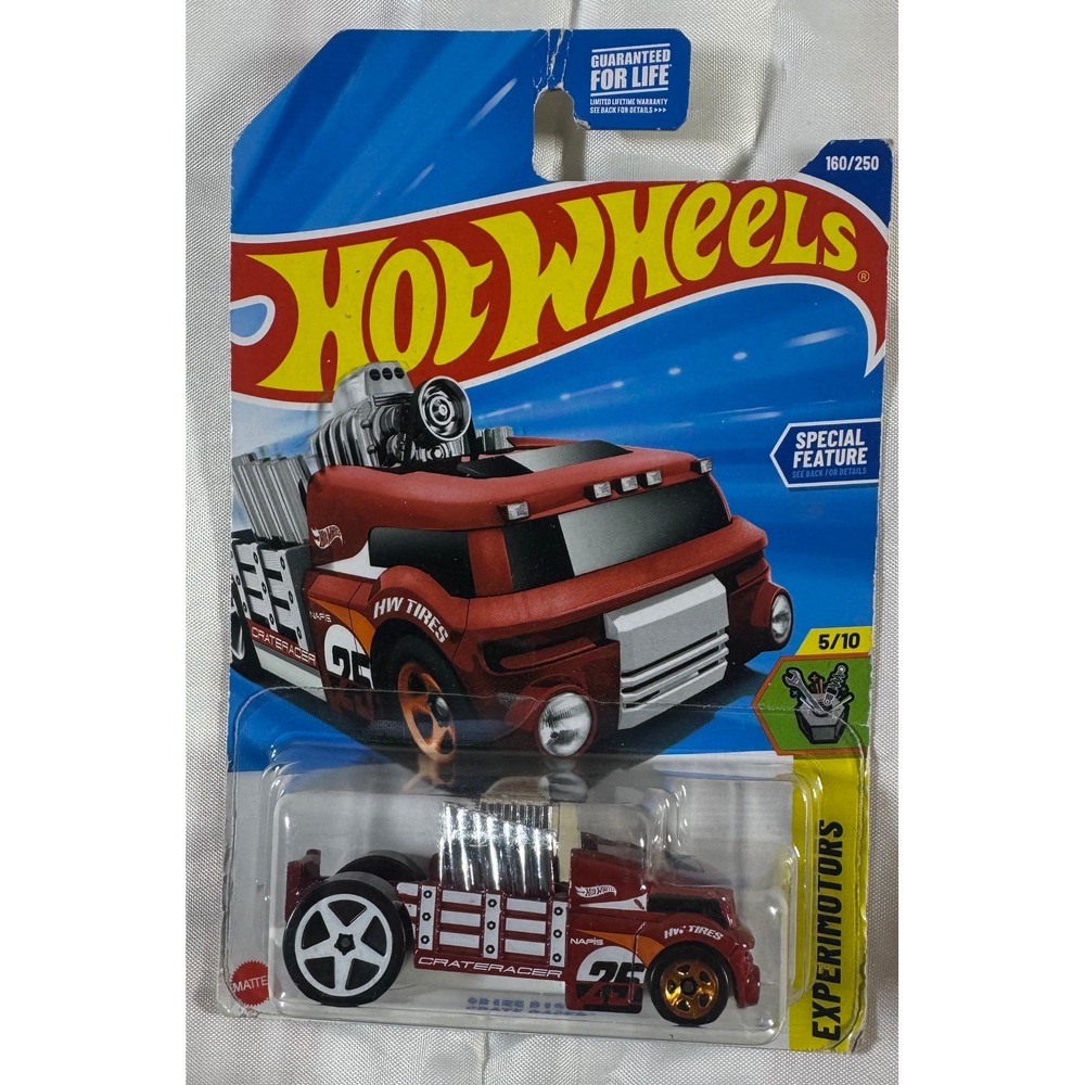 Hot Wheels Experimotors Crateracer Maroon 160/250 Special Feature Diecast Truck